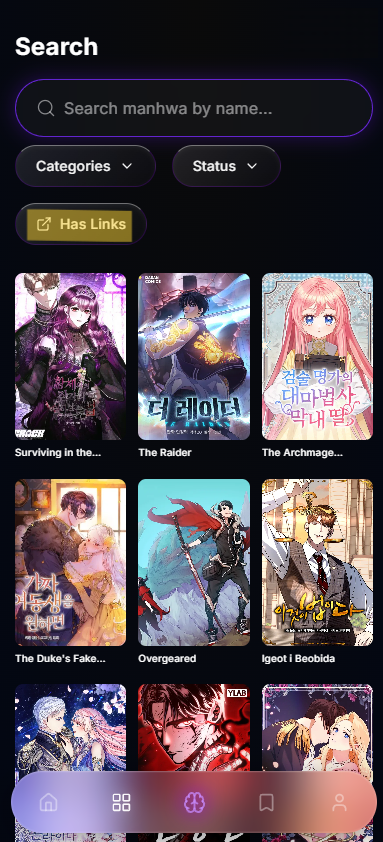 Has links filter button